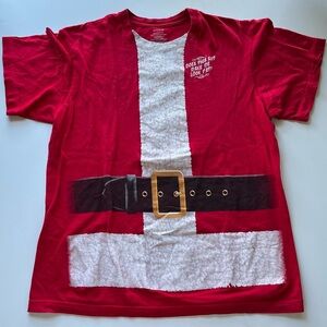 Funny Red Santa Claus T-shirt - 'Does This Suit Make Me Look Fat?' - Size XL
